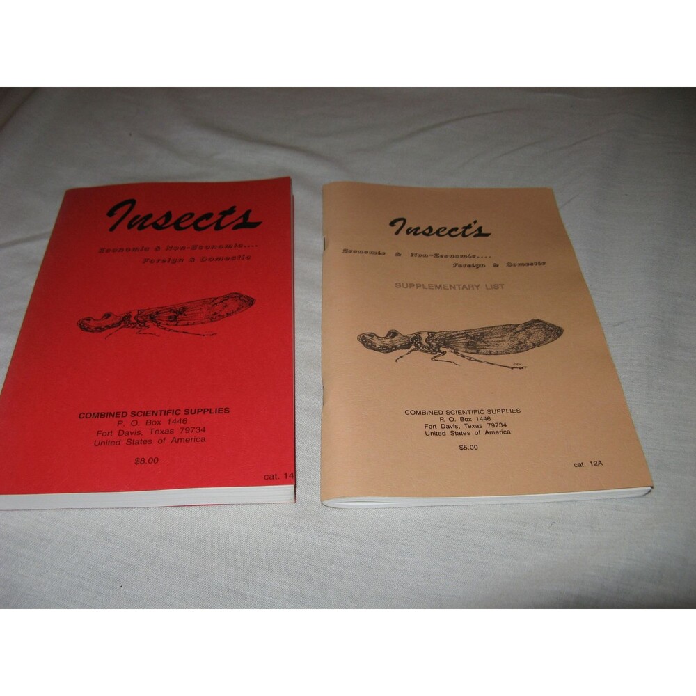 Lot of 2 Insect's Books Catalogs Combined Scientific Supplies 12A & 14A